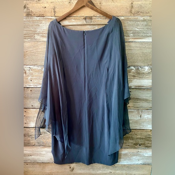 TOM & LINDA PLATT-Chiffon Sleeve Butterfly Dress - Picture 4 of 6